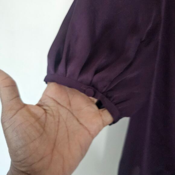 Banana Republic Aubergine Off Shoulder Blouse Top Size M Petite - Picture 4 of 6
